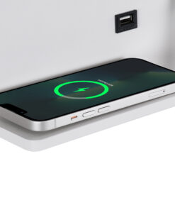 GloboStar® PALADIN 61353 Μοντέρνο Φωτιστικό Τοίχου - Απλίκα Ξενοδοχείου Bed Side LED 6W 720lm 36° AC 220-240V - Reading Light & Κρυφός Φωτισμός - Φορτιστές USB 3A & Wireless 20W - Μ30 x Π11 x Υ12cm - Φυσικό Λευκό 4500K - Λευκό - Αριστερό 23 61353 8