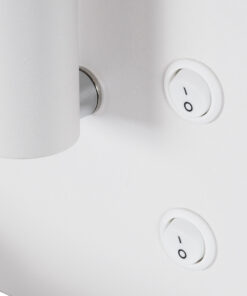 GloboStar® PALADIN 61353 Μοντέρνο Φωτιστικό Τοίχου - Απλίκα Ξενοδοχείου Bed Side LED 6W 720lm 36° AC 220-240V - Reading Light & Κρυφός Φωτισμός - Φορτιστές USB 3A & Wireless 20W - Μ30 x Π11 x Υ12cm - Φυσικό Λευκό 4500K - Λευκό - Αριστερό 24 61353 9