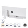 GloboStar® GloboStar® PALADIN 61354 Μοντέρνο Φωτιστικό Τοίχου - Απλίκα Ξενοδοχείου Bed Side LED 6W 720lm 36° AC 220-240V - Reading Light & Κρυφός Φωτισμός - Φορτιστές USB 3A & Wireless 20W - Μ30 x Π11 x Υ12cm - Φυσικό Λευκό 4500K - Λευκό - Δεξί