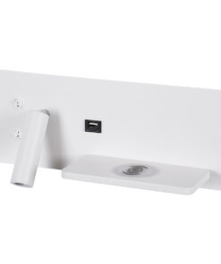 Alternative view of GloboStar® PALADIN 61354 Μοντέρνο Φωτιστικό Τοίχου - Απλίκα Ξενοδοχείου Bed Side LED 6W 720lm 36° AC 220-240V - Reading Light & Κρυφός Φωτισμός - Φορτιστές USB 3A & Wireless 20W - Μ30 x Π11 x Υ12cm - Φυσικό Λευκό 4500K - Λευκό - Δεξί