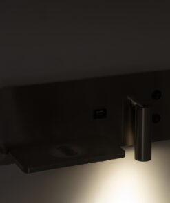 GloboStar® PALADIN 61355 Μοντέρνο Φωτιστικό Τοίχου - Απλίκα Ξενοδοχείου Bed Side LED 6W 720lm 36° AC 220-240V - Reading Light & Κρυφός Φωτισμός - Φορτιστές USB 3A & Wireless 20W - Μ30 x Π11 x Υ12cm - Φυσικό Λευκό 4500K - Νίκελ Βούρτσας - Αριστερό 28 61355 13