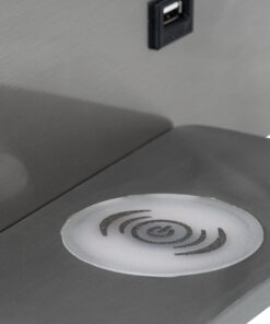 GloboStar® PALADIN 61355 Μοντέρνο Φωτιστικό Τοίχου - Απλίκα Ξενοδοχείου Bed Side LED 6W 720lm 36° AC 220-240V - Reading Light & Κρυφός Φωτισμός - Φορτιστές USB 3A & Wireless 20W - Μ30 x Π11 x Υ12cm - Φυσικό Λευκό 4500K - Νίκελ Βούρτσας - Αριστερό 22 61355 7