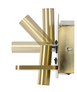 GloboStar® PALADIN 61358 Μοντέρνο Φωτιστικό Τοίχου - Απλίκα Ξενοδοχείου Bed Side LED 6W 720lm 36° AC 220-240V - Reading Light & Κρυφός Φωτισμός - Φορτιστές USB 3A & Wireless 20W - Μ30 x Π11 x Υ12cm - Φυσικό Λευκό 4500K - Χρυσό Βούρτσας - Δεξί 20 61358 4