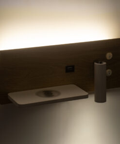 GloboStar® PALADIN 61359 Μοντέρνο Φωτιστικό Τοίχου - Απλίκα Ξενοδοχείου Bed Side LED 6W 720lm 36° AC 220-240V - Reading Light & Κρυφός Φωτισμός - Φορτιστές USB 3A & Wireless 20W - Μ30 x Π11 x Υ12cm - Φυσικό Λευκό 4500K - Ξύλο & Λευκό - Αριστερό 27 61359 11