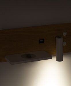 GloboStar® PALADIN 61359 Μοντέρνο Φωτιστικό Τοίχου - Απλίκα Ξενοδοχείου Bed Side LED 6W 720lm 36° AC 220-240V - Reading Light & Κρυφός Φωτισμός - Φορτιστές USB 3A & Wireless 20W - Μ30 x Π11 x Υ12cm - Φυσικό Λευκό 4500K - Ξύλο & Λευκό - Αριστερό 29 61359 13