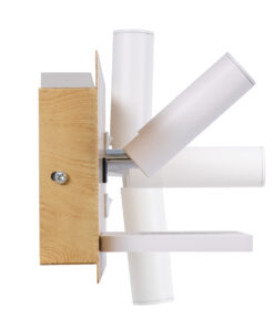 GloboStar® PALADIN 61359 Μοντέρνο Φωτιστικό Τοίχου - Απλίκα Ξενοδοχείου Bed Side LED 6W 720lm 36° AC 220-240V - Reading Light & Κρυφός Φωτισμός - Φορτιστές USB 3A & Wireless 20W - Μ30 x Π11 x Υ12cm - Φυσικό Λευκό 4500K - Ξύλο & Λευκό - Αριστερό 20 61359 4