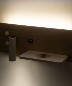 GloboStar® PALADIN 61360 Μοντέρνο Φωτιστικό Τοίχου - Απλίκα Ξενοδοχείου Bed Side LED 6W 720lm 36° AC 220-240V - Reading Light & Κρυφός Φωτισμός - Φορτιστές USB 3A & Wireless 20W - Μ30 x Π11 x Υ12cm - Φυσικό Λευκό 4500K - Ξύλο & Λευκό - Δεξί 26 61360 11