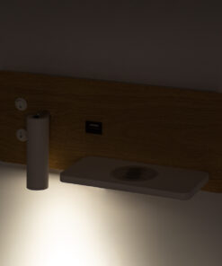 GloboStar® PALADIN 61360 Μοντέρνο Φωτιστικό Τοίχου - Απλίκα Ξενοδοχείου Bed Side LED 6W 720lm 36° AC 220-240V - Reading Light & Κρυφός Φωτισμός - Φορτιστές USB 3A & Wireless 20W - Μ30 x Π11 x Υ12cm - Φυσικό Λευκό 4500K - Ξύλο & Λευκό - Δεξί 28 61360 13