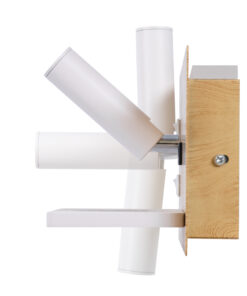 GloboStar® PALADIN 61360 Μοντέρνο Φωτιστικό Τοίχου - Απλίκα Ξενοδοχείου Bed Side LED 6W 720lm 36° AC 220-240V - Reading Light & Κρυφός Φωτισμός - Φορτιστές USB 3A & Wireless 20W - Μ30 x Π11 x Υ12cm - Φυσικό Λευκό 4500K - Ξύλο & Λευκό - Δεξί 19 61360 4