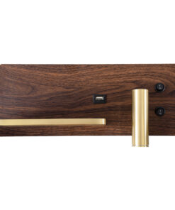 GloboStar® PALADIN 61361 Μοντέρνο Φωτιστικό Τοίχου - Απλίκα Ξενοδοχείου Bed Side LED 6W 720lm 36° AC 220-240V - Reading Light & Κρυφός Φωτισμός - Φορτιστές USB 3A & Wireless 20W - Μ30 x Π11 x Υ12cm - Φυσικό Λευκό 4500K - Ξύλο & Χρυσό - Αριστερό 18 61361 3