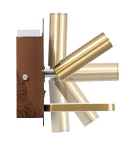 GloboStar® PALADIN 61361 Μοντέρνο Φωτιστικό Τοίχου - Απλίκα Ξενοδοχείου Bed Side LED 6W 720lm 36° AC 220-240V - Reading Light & Κρυφός Φωτισμός - Φορτιστές USB 3A & Wireless 20W - Μ30 x Π11 x Υ12cm - Φυσικό Λευκό 4500K - Ξύλο & Χρυσό - Αριστερό 19 61361 4