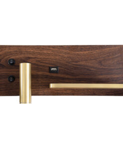 GloboStar® PALADIN 61362 Μοντέρνο Φωτιστικό Τοίχου - Απλίκα Ξενοδοχείου Bed Side LED 6W 720lm 36° AC 220-240V - Reading Light & Κρυφός Φωτισμός - Φορτιστές USB 3A & Wireless 20W - Μ30 x Π11 x Υ12cm - Φυσικό Λευκό 4500K - Ξύλο & Χρυσό - Δεξί 18 61362 3