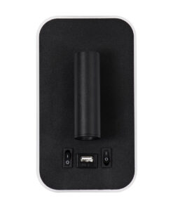 GLOBOSTAR® LADY-O 61363 Μοντέρνο Φωτιστικό Τοίχου - Απλίκα Ξενοδοχείου Reading Light με Φορτιστή USB 3A LED 10W 1000lm 36° & 360° AC 220-240V IP20 Φυσικό Λευκό 4500K - Bridgelux COB Chip & TÜV SÜD Driver - Μαύρο Ματ - Μ10.5 x Π10 x Υ18.5cm - 3 Χρόνια Εγγύηση 15 61363 3