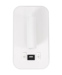 GloboStar® LADY-O 61364 Μοντέρνο Φωτιστικό Τοίχου - Απλίκα Ξενοδοχείου Bed Side LED 10W 1000lm 36° & 360° AC 220-240V - Reading Light & Κρυφός Φωτισμός - Φορτιστής USB 3A - Μ10.5 x Π10 x Υ18.5cm - Φυσικό Λευκό 4500K - Λευκό - 3 Χρόνια Εγγύηση 15 61364 3