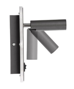 GLOBOSTAR® LADY-O 61365 Μοντέρνο Φωτιστικό Τοίχου - Απλίκα Ξενοδοχείου Reading Light με Φορτιστή USB 3A LED 10W 1000lm 36° & 360° AC 220-240V IP20 Φυσικό Λευκό 4500K - Bridgelux COB Chip & TÜV SÜD Driver - Γκρι Ανθρακί Ματ - Μ10.5 x Π10 x Υ18.5cm - 3 Χρόνια Εγγύηση 16 61365 4