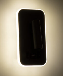 GLOBOSTAR® LADY-O 61365 Μοντέρνο Φωτιστικό Τοίχου - Απλίκα Ξενοδοχείου Reading Light με Φορτιστή USB 3A LED 10W 1000lm 36° & 360° AC 220-240V IP20 Φυσικό Λευκό 4500K - Bridgelux COB Chip & TÜV SÜD Driver - Γκρι Ανθρακί Ματ - Μ10.5 x Π10 x Υ18.5cm - 3 Χρόνια Εγγύηση 21 61365 9