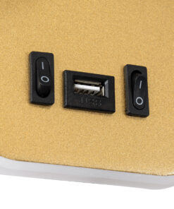 GloboStar® LADY-O 61366 Μοντέρνο Φωτιστικό Τοίχου - Απλίκα Ξενοδοχείου Bed Side LED 10W 1000lm 36° & 360° AC 220-240V - Reading Light & Κρυφός Φωτισμός - Φορτιστής USB 3A - Μ10.5 x Π10 x Υ18.5cm - Φυσικό Λευκό 4500K - Χρυσό Βούρτσας - 3 Χρόνια Εγγύηση 18 61366 6