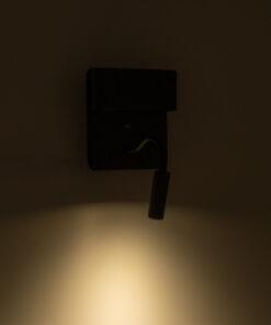 GloboStar® IBIS 61367 Μοντέρνο Φωτιστικό Τοίχου - Απλίκα Ξενοδοχείου Bed Side LED 10W 1100lm 36° & 360° AC 220-240V - Reading Light & Up/Down Light - Φορτιστής USB 3A - Μ10 x Π6.1 x Υ18cm - Φυσικό Λευκό 4500K - Μαύρο 26 61367 12