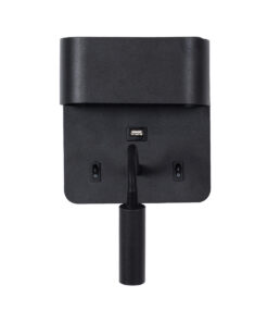 GloboStar® IBIS 61367 Μοντέρνο Φωτιστικό Τοίχου - Απλίκα Ξενοδοχείου Bed Side LED 10W 1100lm 36° & 360° AC 220-240V - Reading Light & Up/Down Light - Φορτιστής USB 3A - Μ10 x Π6.1 x Υ18cm - Φυσικό Λευκό 4500K - Μαύρο 17 61367 3