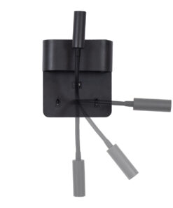 GloboStar® IBIS 61367 Μοντέρνο Φωτιστικό Τοίχου - Απλίκα Ξενοδοχείου Bed Side LED 10W 1100lm 36° & 360° AC 220-240V - Reading Light & Up/Down Light - Φορτιστής USB 3A - Μ10 x Π6.1 x Υ18cm - Φυσικό Λευκό 4500K - Μαύρο 19 61367 5