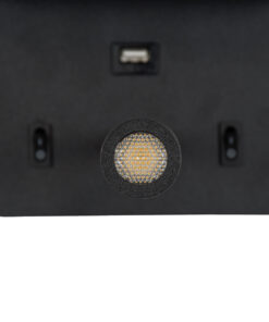 GloboStar® IBIS 61367 Μοντέρνο Φωτιστικό Τοίχου - Απλίκα Ξενοδοχείου Bed Side LED 10W 1100lm 36° & 360° AC 220-240V - Reading Light & Up/Down Light - Φορτιστής USB 3A - Μ10 x Π6.1 x Υ18cm - Φυσικό Λευκό 4500K - Μαύρο 23 61367 9