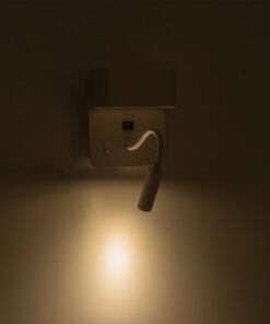 GloboStar® IBIS 61368 Μοντέρνο Φωτιστικό Τοίχου - Απλίκα Ξενοδοχείου Bed Side LED 10W 1100lm 36° & 360° AC 220-240V - Reading Light & Up/Down Light - Φορτιστής USB 3A - Μ10 x Π6.1 x Υ18cm - Φυσικό Λευκό 4500K - Λευκό 26 61368 12