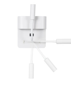 GloboStar® IBIS 61368 Μοντέρνο Φωτιστικό Τοίχου - Απλίκα Ξενοδοχείου Bed Side LED 10W 1100lm 36° & 360° AC 220-240V - Reading Light & Up/Down Light - Φορτιστής USB 3A - Μ10 x Π6.1 x Υ18cm - Φυσικό Λευκό 4500K - Λευκό 19 61368 5