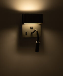 GLOBOSTAR® IBIS 61369 Μοντέρνο Φωτιστικό Τοίχου - Απλίκα Ξενοδοχείου Reading Light με Φορτιστή USB 3A LED 10W 1100lm 36° & 360° AC 220-240V IP20 Φυσικό Λευκό 4500K - Bridgelux COB Chip & TÜV SÜD Driver - Γκρι Ανθρακί Ματ - Μ10 x Π6.1 x Υ18cm - 3 Χρόνια Εγγύηση 25 61369 11