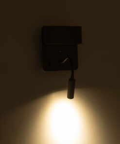 GLOBOSTAR® IBIS 61369 Μοντέρνο Φωτιστικό Τοίχου - Απλίκα Ξενοδοχείου Reading Light με Φορτιστή USB 3A LED 10W 1100lm 36° & 360° AC 220-240V IP20 Φυσικό Λευκό 4500K - Bridgelux COB Chip & TÜV SÜD Driver - Γκρι Ανθρακί Ματ - Μ10 x Π6.1 x Υ18cm - 3 Χρόνια Εγγύηση 26 61369 12