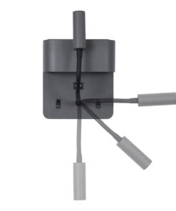 GLOBOSTAR® IBIS 61369 Μοντέρνο Φωτιστικό Τοίχου - Απλίκα Ξενοδοχείου Reading Light με Φορτιστή USB 3A LED 10W 1100lm 36° & 360° AC 220-240V IP20 Φυσικό Λευκό 4500K - Bridgelux COB Chip & TÜV SÜD Driver - Γκρι Ανθρακί Ματ - Μ10 x Π6.1 x Υ18cm - 3 Χρόνια Εγγύηση 19 61369 5