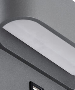 GLOBOSTAR® IBIS 61369 Μοντέρνο Φωτιστικό Τοίχου - Απλίκα Ξενοδοχείου Reading Light με Φορτιστή USB 3A LED 10W 1100lm 36° & 360° AC 220-240V IP20 Φυσικό Λευκό 4500K - Bridgelux COB Chip & TÜV SÜD Driver - Γκρι Ανθρακί Ματ - Μ10 x Π6.1 x Υ18cm - 3 Χρόνια Εγγύηση 22 61369 8