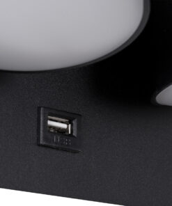 GloboStar® REGENCY 61376 Μοντέρνο Φωτιστικό Τοίχου - Απλίκα Ξενοδοχείου Reading Light με Φορτιστή USB 3A LED 16W 1840lm 120° AC 220-240V IP20 Φυσικό Λευκό 4500K - Μαύρο - Μ16.5 x Π12 x Υ10cm - 3 Χρόνια Εγγύηση 16 61376 6