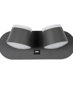 GloboStar® REGENCY 61378 Μοντέρνο Φωτιστικό Τοίχου - Απλίκα Ξενοδοχείου Reading Light με Φορτιστή USB 3A LED 16W 1840lm 120° AC 220-240V IP20 Φυσικό Λευκό 4500K - Γκρι Ανθρακί - Μ16.5 x Π12 x Υ10cm - 3 Χρόνια Εγγύηση 14 61378 3