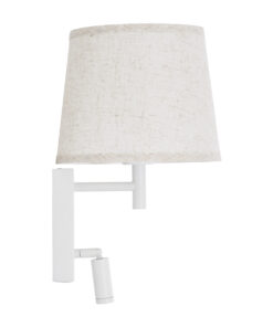 GLOBOSTAR® ROULETTE-R 61380 Μοντέρνο Φωτιστικό Τοίχου - Απλίκα Ξενοδοχείου Reading Light με Φορτιστή USB 3A & Ντουί 1 x E27 LED 3W 360lm 36° & 360° AC 220-240V IP20 Φυσικό Λευκό 4500K - Bridgelux COB Chip & TÜV SÜD Driver - Λευκό Ματ - Μ22 x Π23.5 x Υ37cm - Σετ 2 Τεμαχίων - 3 Χρόνια Εγγύηση 19 61380 5