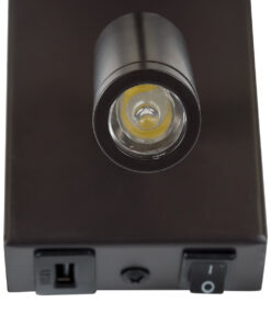 GloboStar® ROULETTE-R 61381 Μοντέρνο Φωτιστικό Τοίχου - Απλίκα Ξενοδοχείου Bed Side LED 3W 360lm & 1 x E27 36° & 360° AC 220-240V - Reading Up/Down Light - Φορτιστής USB 3A - Μ22 x Π23.5 x Υ37cm - Φυσικό Λευκό 4500K - Καφέ με Μπεζ Καπέλο - Σετ 2 Τεμαχίων 21 61381 7