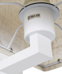 GloboStar® ROULETTE-S 61383 Μοντέρνο Φωτιστικό Τοίχου - Απλίκα Ξενοδοχείου Bed Side LED 3W 360lm & 1 x E27 36° & 360° AC 220-240V - Reading Up/Down Light - Φορτιστής USB 3A - Μ17 x Π20 x Υ37cm - Φυσικό Λευκό 4500K - Λευκό με Μπεζ Καπέλο - Σετ 2 Τεμαχίων 22 61383 8