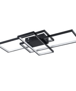 Alternative view of GLOBOSTAR® QUADRA 61385 Μοντέρνο Φωτιστικό Οροφής LED 100W 12000lm 120° AC 220-240V IP20 Ρυθμιζόμενο Λευκό CCT με Χειριστήριο από 2700K έως 6000K Dimmable - Lumileds SMD Chip - Μαύρο Ματ - Μ85 x Π45 x Υ9cm - 3 Χρόνια Εγγύηση