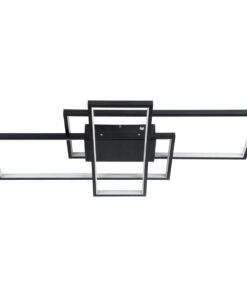 GLOBOSTAR® QUADRA 61385 Μοντέρνο Φωτιστικό Οροφής LED 100W 12000lm 120° AC 220-240V IP20 Ρυθμιζόμενο Λευκό CCT με Χειριστήριο από 2700K έως 6000K Dimmable - Lumileds SMD Chip - Μαύρο Ματ - Μ85 x Π45 x Υ9cm - 3 Χρόνια Εγγύηση 14 61385 4