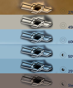 GLOBOSTAR® QUADRA 61385 Μοντέρνο Φωτιστικό Οροφής LED 100W 12000lm 120° AC 220-240V IP20 Ρυθμιζόμενο Λευκό CCT με Χειριστήριο από 2700K έως 6000K Dimmable - Lumileds SMD Chip - Μαύρο Ματ - Μ85 x Π45 x Υ9cm - 3 Χρόνια Εγγύηση 18 61385 8