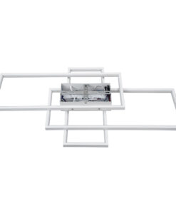 GloboStar® QUADRA 61386 Φωτιστικό Οροφής Design LED CCT 100W 12000lm 120° AC 220-240V - Εναλλαγή Φωτισμού μέσω Τηλεχειριστηρίου All In One Ψυχρό 6000k+Φυσικό 4500k+Θερμό 2700k Dimmable Μ85 x Π45 x Υ9cm - Λευκό - 3 Years Warranty 15 61386 5