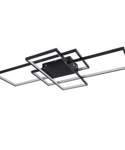 GloboStar® QUADRA 61388 Φωτιστικό Οροφής Design LED CCT 120W 14400lm 120° AC 220-240V - Εναλλαγή Φωτισμού μέσω Τηλεχειριστηρίου All In One Ψυχρό 6000k+Φυσικό 4500k+Θερμό 2700k Dimmable Μ105 x Π60 x Υ9cm - Μαύρο - 3 Years Warranty 12 61388 2