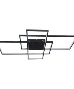 GloboStar® QUADRA 61388 Φωτιστικό Οροφής Design LED CCT 120W 14400lm 120° AC 220-240V - Εναλλαγή Φωτισμού μέσω Τηλεχειριστηρίου All In One Ψυχρό 6000k+Φυσικό 4500k+Θερμό 2700k Dimmable Μ105 x Π60 x Υ9cm - Μαύρο - 3 Years Warranty 14 61388 4