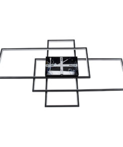 GloboStar® QUADRA 61388 Φωτιστικό Οροφής Design LED CCT 120W 14400lm 120° AC 220-240V - Εναλλαγή Φωτισμού μέσω Τηλεχειριστηρίου All In One Ψυχρό 6000k+Φυσικό 4500k+Θερμό 2700k Dimmable Μ105 x Π60 x Υ9cm - Μαύρο - 3 Years Warranty 15 61388 5