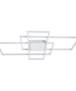 GloboStar® QUADRA 61389 Φωτιστικό Οροφής Design LED CCT 120W 14400lm 120° AC 220-240V - Εναλλαγή Φωτισμού μέσω Τηλεχειριστηρίου All In One Ψυχρό 6000k+Φυσικό 4500k+Θερμό 2700k Dimmable Μ105 x Π60 x Υ9cm - Λευκό - 3 Years Warranty 14 61389 4