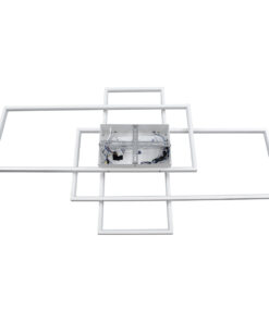 GloboStar® QUADRA 61389 Φωτιστικό Οροφής Design LED CCT 120W 14400lm 120° AC 220-240V - Εναλλαγή Φωτισμού μέσω Τηλεχειριστηρίου All In One Ψυχρό 6000k+Φυσικό 4500k+Θερμό 2700k Dimmable Μ105 x Π60 x Υ9cm - Λευκό - 3 Years Warranty 15 61389 5