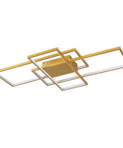 Alternative view of GLOBOSTAR® QUADRA 61390 Μοντέρνο Φωτιστικό Οροφής LED 120W 14400lm 120° AC 220-240V IP20 Ρυθμιζόμενο Λευκό CCT με Χειριστήριο από 2700K έως 6000K Dimmable - Lumileds SMD Chip - Χρυσό Βούρτσας - Μ105 x Π60 x Υ19cm - 3 Χρόνια Εγγύηση