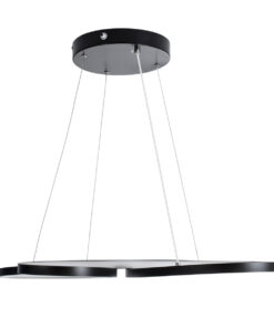 GLOBOSTAR® BUTTERFLY 61391 Μοντέρνο Κρεμαστό Φωτιστικό Οροφής LED 75W 8400lm 300° AC 220-240V IP20 Ρυθμιζόμενο Λευκό CCT με Χειριστήριο από 2700K έως 6000K Dimmable - Lumileds SMD Chip - Μαύρο - Μ70 x Π55 x Υ4cm - 3 Χρόνια Εγγύηση 20 61391 5