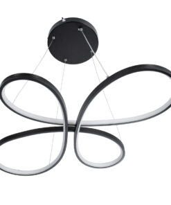 GLOBOSTAR® BUTTERFLY 61391 Μοντέρνο Κρεμαστό Φωτιστικό Οροφής LED 75W 8400lm 300° AC 220-240V IP20 Ρυθμιζόμενο Λευκό CCT με Χειριστήριο από 2700K έως 6000K Dimmable - Lumileds SMD Chip - Μαύρο - Μ70 x Π55 x Υ4cm - 3 Χρόνια Εγγύηση 21 61391 6