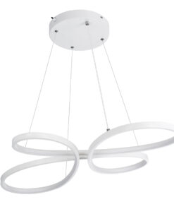 Alternative view of GLOBOSTAR® BUTTERFLY 61392 Μοντέρνο Κρεμαστό Φωτιστικό Οροφής LED 75W 8400lm 300° AC 220-240V IP20 Ρυθμιζόμενο Λευκό CCT με Χειριστήριο από 2700K έως 6000K Dimmable - Lumileds SMD Chip - Λευκό - Μ70 x Π55 x Υ4cm - 3 Χρόνια Εγγύηση