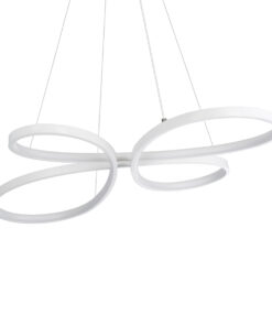 GLOBOSTAR® BUTTERFLY 61392 Μοντέρνο Κρεμαστό Φωτιστικό Οροφής LED 75W 8400lm 300° AC 220-240V IP20 Ρυθμιζόμενο Λευκό CCT με Χειριστήριο από 2700K έως 6000K Dimmable - Lumileds SMD Chip - Λευκό - Μ70 x Π55 x Υ4cm - 3 Χρόνια Εγγύηση 17 61392 3